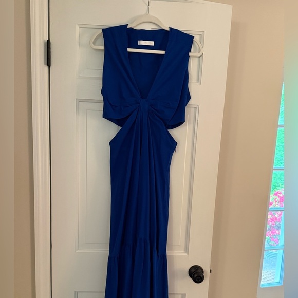 MANGO Blue Knot Dress With Openings- size 6 - Picture 7 of 9